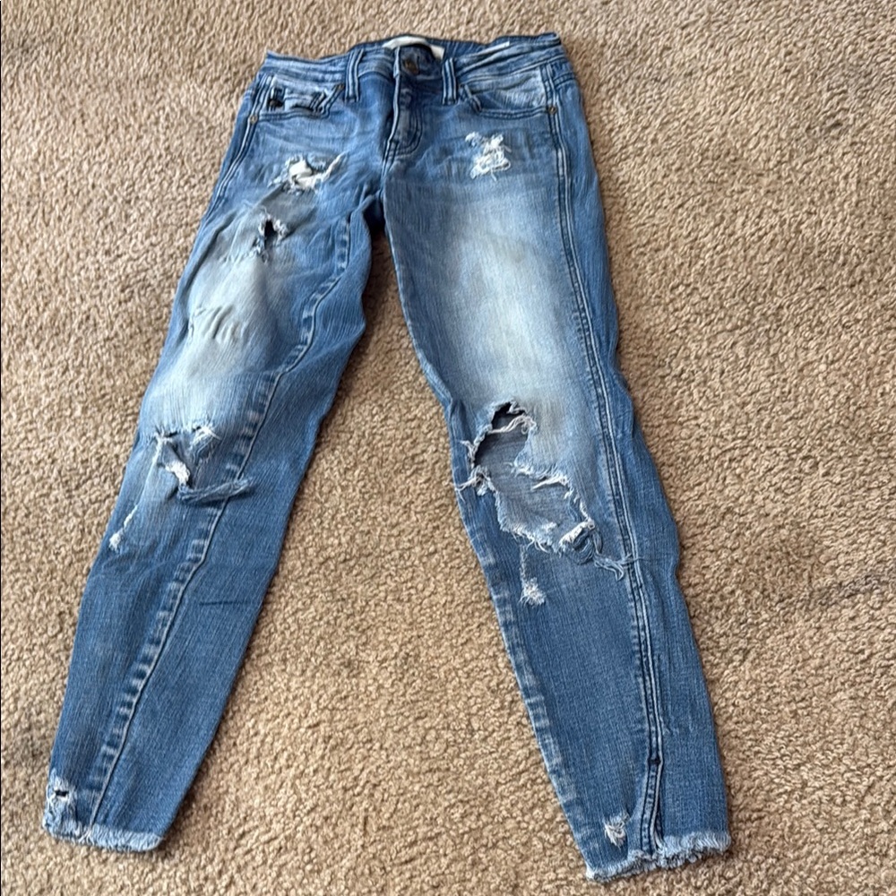 KanCan Blue Skinny Jeans Distressed Style